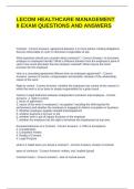 LECOM HEALTHCARE MANAGEMENT II EXAM QUESTIONS AND ANSWERS