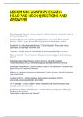 LECOM MS1 ANATOMY EXAM 3 HEAD AND NECK QUESTIONS AND ANSWERS