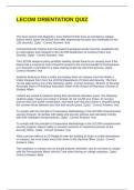 LECOM ORIENTATION QUIZ WITH VERIFIED ANSWERS &vert; GRADED A