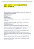 OPP - EXAM 1 LECOM QUESTIONS AND ANSWER