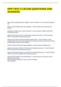 OPP TEST 2 LECOM QUESTIONS AND ANSWERS
