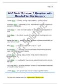 ALC Book 25&comma; Lesson 3 Questions with  Detailed Verified Answers