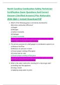 North Carolina Combustion Safety Technician  Certification Exam Questions And Correct  Answers &lpar;Verified Answers&rpar; Plus Rationales  2026 Q&A &vert; Instant Download Pdf 