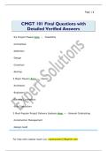 CMGT 101 Final Questions with  Detailed Verified Answers 