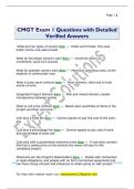 CMGT Exam 1 Questions with Detailed  Verified Answers