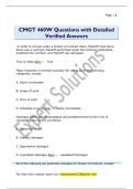 CMGT 460W Questions with Detailed  Verified Answers