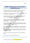 CMGT 462 Questions with Detailed  Verified Answers 
