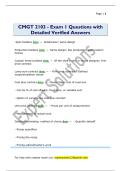 CMGT 2103 - Exam 1 Questions with  Detailed Verified Answers 