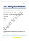CMGT Questions with Detailed Verified  Answers