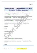 CMGT Exam 1 - Study Questions with  Detailed Verified Answers
