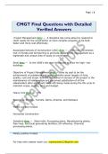 CMGT Final Questions with Detailed  Verified Answers 