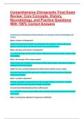Comprehensive Chiropractic Final Exam Review&colon; Core Concepts&comma; History&comma; Neurobiology&comma; and Practice Questions With 100&percnt; Correct Answers