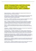 APMP FOUNDATION CERTIFICATION EXAM QUESTIONS & COMPLETE SOLUTIONS RATED 100&percnt; CORRECT