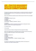 ARE - PRACTICE MANAGEMENT PRACTICE EXAM QUESTIONS & DETAILED CORRECT ANSWERS