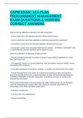 CAPM EXAM- 12&period;1 PLAN PROCUREMENT MANAGEMENT EXAM QUESTIONS & VERIFIED CORRECT ANSWERS