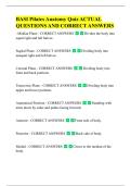 BASI Pilates Anatomy Quiz ACTUAL  QUESTIONS AND CORRECT ANSWERS
