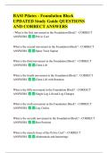 BASI Pilates - Foundation Block  UPDATED Study Guide QUESTIONS  AND CORRECT ANSWERS