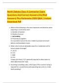 North Dakota Class A Contractor Exam Questions And Correct Answers &lpar;Verified Answers&rpar; Plus Rationales 2026 Q & A Instant Download Pdf