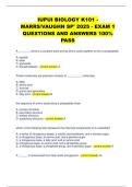 IUPUI BIOLOGY K101 -  MARRS&sol;VAUGHN SP' 2025 - EXAM 1  QUESTIONS AND ANSWERS 100&percnt;  PASS 