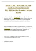Kentucky UST Certification Test Prep  EXAM&colon; Questions and Answers  2025&vert;2026 Verified Graded A&plus; Already  Passed&excl;
