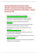 Georgia Millwright Contractor Exam Questions And Correct Answers &lpar;Verified Answers&rpar; Plus Rationales 2026 Q&A &vert; Instant Download Pdf