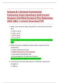 Arizona B-1 General Commercial Contractor Exam Questions And Correct Answers &lpar;Verified Answers&rpar; Plus Rationales 2026 Q & A &vert; Instant Download Pdf