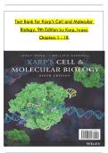 Test Bank for Karp&rsquo;s Cell and Molecular Biology&comma; 9th Edition by Karp&comma; Iwasa Chapters 1 - 18 &vert; ISBN&colon;9781119598169