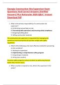 Georgia Construction Site Supervisor Exam Questions And Correct Answers &lpar;Verified Answers&rpar; Plus Rationales 2026 Q&A &vert; Instant Download Pdf