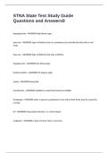 STNA State Test Study Guide Questions and Answers