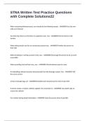 STNA Written Test Practice Questions with Complete Solutions