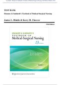 Test Bank - Brunner & Suddarth's Textbook of Medical-Surgical Nursing 13th Edition &lpar;Hinkle&comma; 2014&rpar; Chapter 1-73 &vert; All Chapters with Answers and Rationales