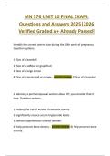 MN 576 UNIT 10 FINAL EXAM&colon;  Questions and Answers 2025&vert;2026  Verified Graded A&plus; Already Passed&excl; 