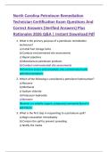 North Carolina Petroleum Remediation  Technician Certification Exam Questions And  Correct Answers &lpar;Verified Answers&rpar; Plus  Rationales 2026 Q&A &vert; Instant Download Pdf 