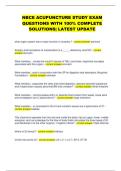 NBCE ACUPUNCTURE STUDY EXAM  QUESTIONS WITH 100&percnt; COMPLETE  SOLUTIONS&vert; LATEST UPDATE 