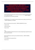 DOD ANNUAL SECURITY AWARENESS REFRESHER EXAM QUESTIONS WITH CORRECT ANSWERS
