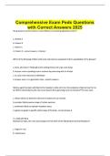 Comprehensive Exam Peds Questions with Correct Answers 