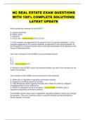 NC REAL ESTATE EXAM QUESTIONS  WITH 100&percnt; COMPLETE SOLUTIONS&vert;  LATEST UPDATE