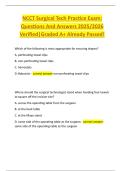 NCCT Surgical Tech Practice Exam&colon;  Questions And Answers 2025&sol;2026  Verified&vert;Graded A&plus; Already Passed&excl;