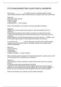 ETS EXAM-MARKETING QUESTIONS & ANSWERS