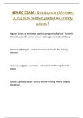 NEA BC EXAM &colon; Questions and Answers  2025&vert;2026 verified graded A&plus; already  passed&excl; 