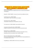 CONCRETE OPERATIONS QUESTIONS WITH CORRECT ANSWERS 