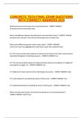 CONCRETE TECH FINAL EXAM QUESTIONS WITH CORRECT ANSWERS 