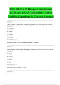 BSN HESI 215 Dosage Calculations ACTUAL EXAM 2026&sol;2027&colon; 100&percnt; Verified Questions & Correct Answers