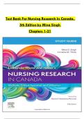 Test Bank for Nursing Research in Canada&comma; 5th Edition by Mina Singh Chapters 1-21 