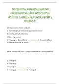 NJ Property&sol; Casualty Insurance  Exam Questions And 100&percnt; Verified  Answers &vert; Latest 2025&sol; 2026 Update &vert;  Graded A&plus;