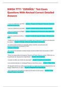 NWSA TTT1 "ESPA&Ntilde;OL" Test Exam Questions With Revised Correct Detailed Answers