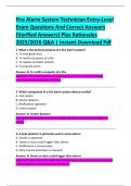 Fire Alarm System Technician Entry-Level  Exam Questions And Correct Answers  &lpar;Verified Answers&rpar; Plus Rationales  2025&sol;2026 Q&A &vert; Instant Download Pdf 