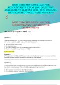 WGU D216 BUSINESS LAW FOR ACCOUNTANTS EXAM&colon; &vert;OA&vert; OBJECTIVE ASSESSMENT&comma; &lpar;LATEST 2026&ndash;2027 UPDATE&rpar;&comma; WITH CORRECT&sol;ACCURATE ANSWERS