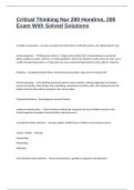 Critical Thinking Nur 200 Hondros&comma; 200 Exam With Solved Solutions