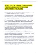 MGMT 444 CH&period; 2 EXAM QUESTIONS & VERIFIED CORRECT ANSWERS RATED 100&percnt; COMPLETE